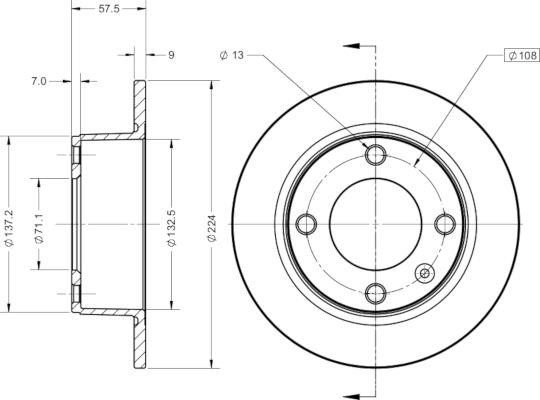 Remy RAD1536C Rear brake disc, non-ventilated RAD1536C