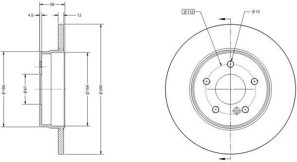 Remy RAD1701C Rear brake disc, non-ventilated RAD1701C