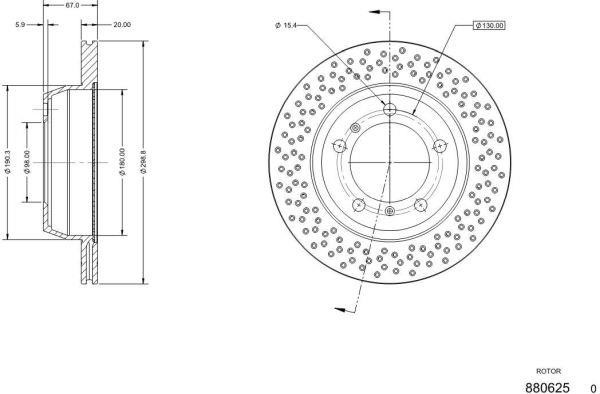 Remy RAD1804C Rear ventilated brake disc RAD1804C