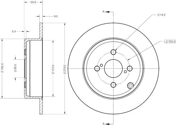 Remy RAD1743C Rear brake disc, non-ventilated RAD1743C