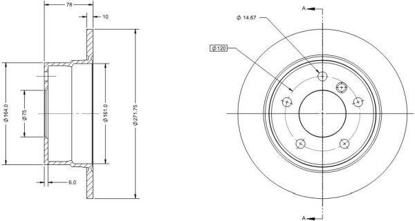 Remy RAD1720C Rear brake disc, non-ventilated RAD1720C