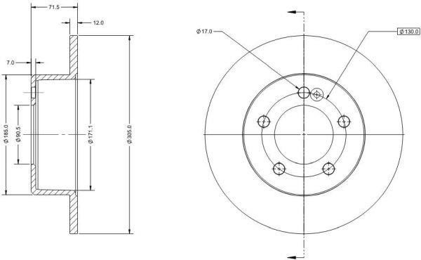 Remy RAD2196C Rear brake disc, non-ventilated RAD2196C