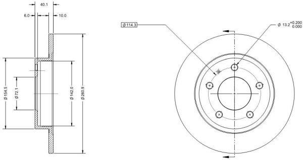 Remy RAD1670C Rear brake disc, non-ventilated RAD1670C