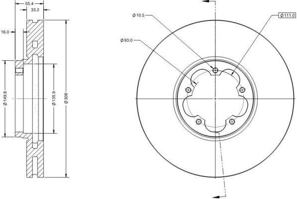 Remy RAD1767C Front brake disc ventilated RAD1767C