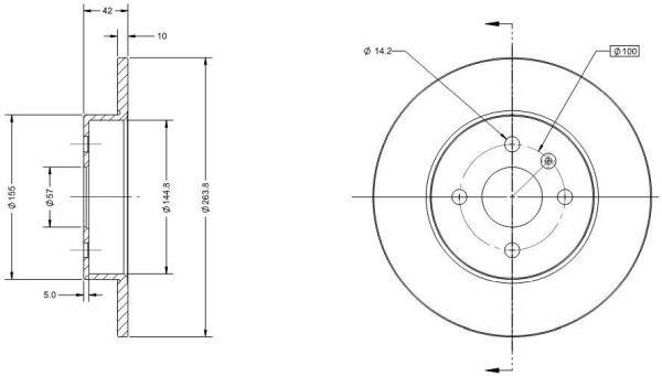 Remy RAD1195C Rear brake disc, non-ventilated RAD1195C