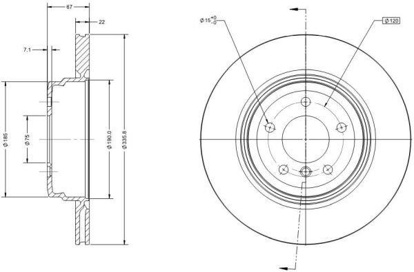 Remy RAD1328C Rear ventilated brake disc RAD1328C