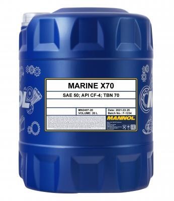 SCT MN2407-20 Motor oil MANNOL MN2407 Marine X70 SAE 50 API CF-4, TBN 70, 20 l MN240720