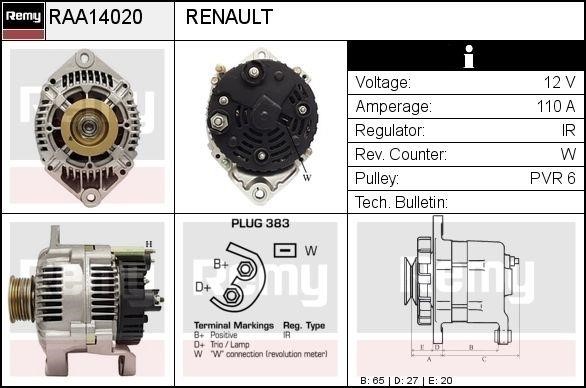 Remy RAA14020 Alternator RAA14020