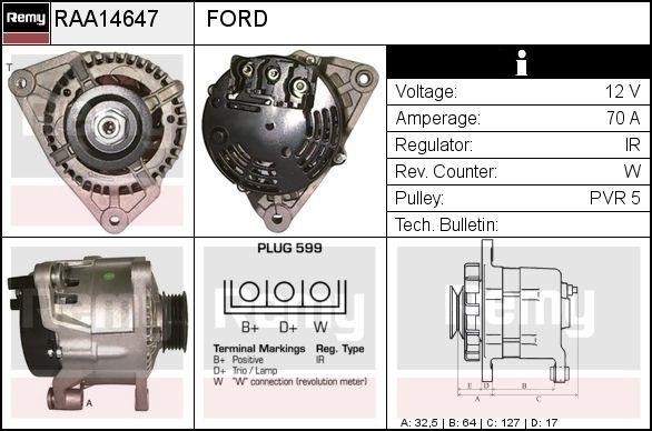 Remy RAA14647 Alternator RAA14647