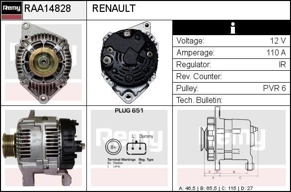 Remy RAA14828 Alternator RAA14828