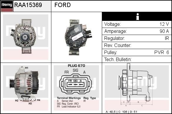 Remy RAA15369 Alternator RAA15369