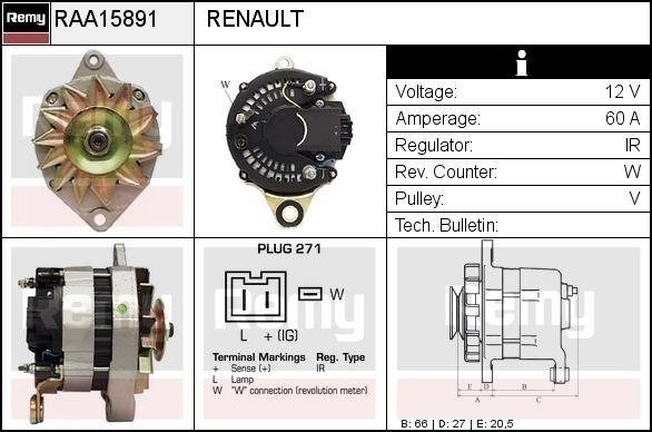 Remy RAA15891 Alternator RAA15891