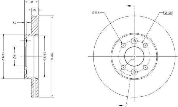 Remy RAD1383C Front brake disc ventilated RAD1383C