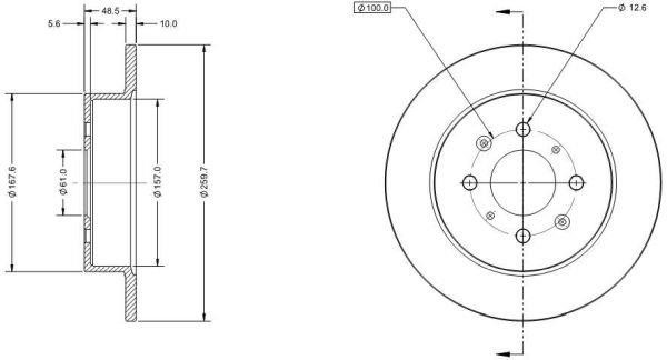 Remy RAD1577C Rear brake disc, non-ventilated RAD1577C