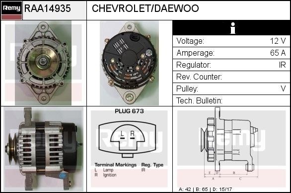 Remy RAA14935 Alternator RAA14935