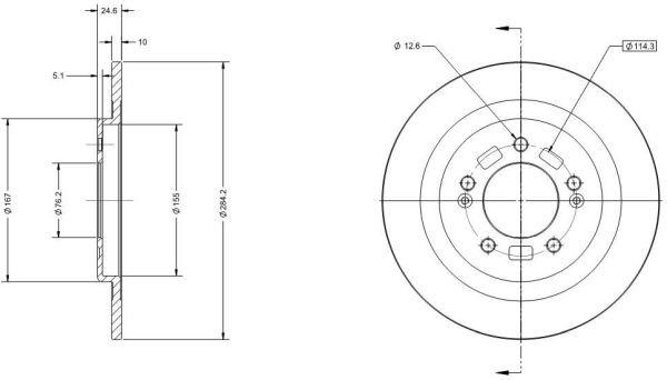 Remy RAD1984C Rear brake disc, non-ventilated RAD1984C