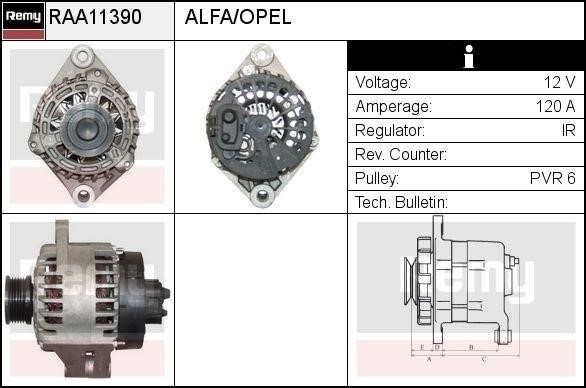 Remy RAA11390 Alternator RAA11390