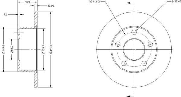Remy RAD1077C Rear brake disc, non-ventilated RAD1077C