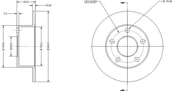 Remy RAD1077C Rear brake disc, non-ventilated RAD1077C