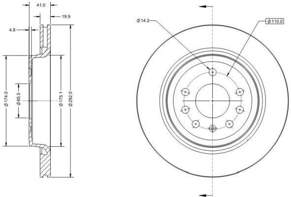 Remy RAD1243C Rear ventilated brake disc RAD1243C