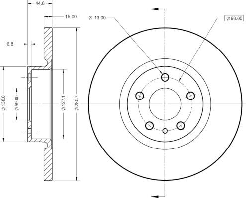 Remy RAD1331C Unventilated front brake disc RAD1331C