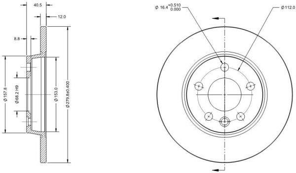 Remy RAD1186C Rear brake disc, non-ventilated RAD1186C