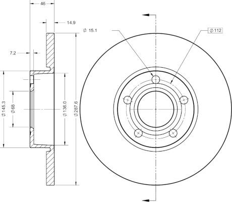 Remy RAD1646C Unventilated front brake disc RAD1646C