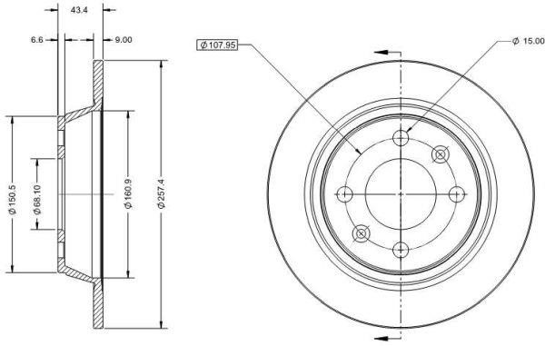 Remy RAD2106C Rear brake disc, non-ventilated RAD2106C