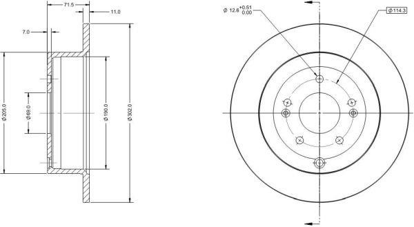 Remy RAD1986C Rear brake disc, non-ventilated RAD1986C