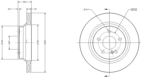 Remy RAD1158C Rear ventilated brake disc RAD1158C