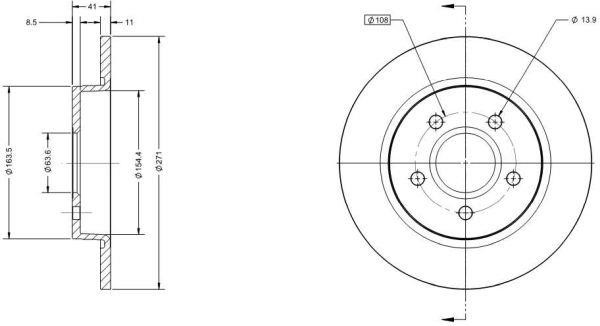 Remy RAD1096C Rear brake disc, non-ventilated RAD1096C