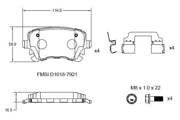 Remy RAP1016 Brake Pad Set, disc brake RAP1016