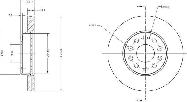 Remy RAD1065C Front brake disc ventilated RAD1065C