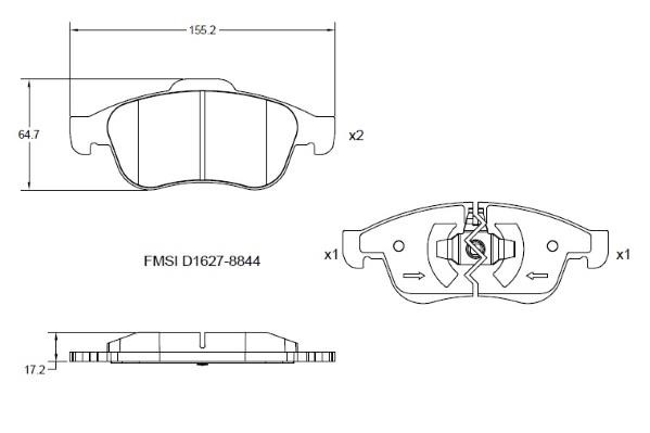 Remy RAP1028 Brake Pad Set, disc brake RAP1028