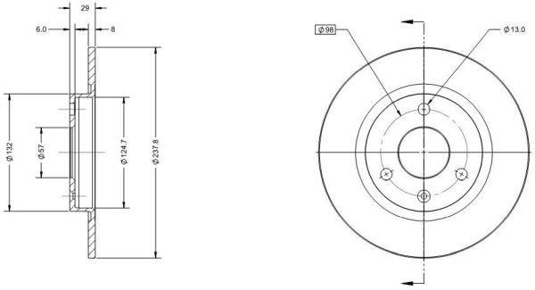 Remy RAD1067C Unventilated front brake disc RAD1067C