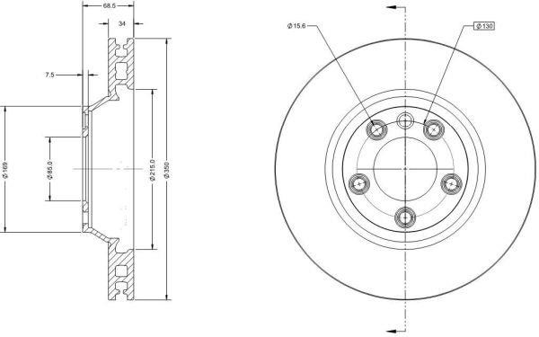 Remy RAD1414C Front brake disc ventilated RAD1414C