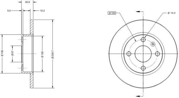 Remy RAD1413C Rear brake disc, non-ventilated RAD1413C