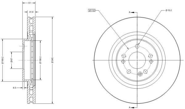 Remy RAD1806C Front brake disc ventilated RAD1806C