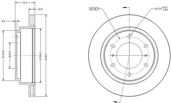 Remy RAD1512C Rear ventilated brake disc RAD1512C