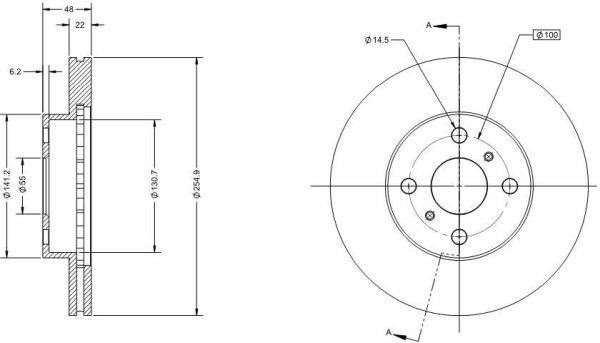 Remy RAD1490C Front brake disc ventilated RAD1490C