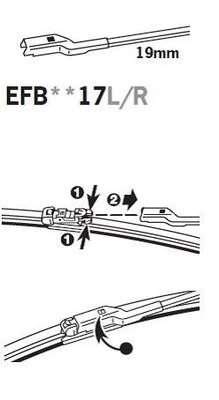 Frameless wiper blade Trico ExactFit Flat 450 mm (18&quot;) Trico EFB4517L