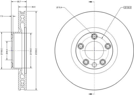 Remy RAD1656C Front brake disc ventilated RAD1656C