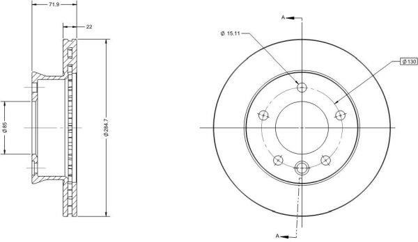 Remy RAD1831C Front brake disc ventilated RAD1831C