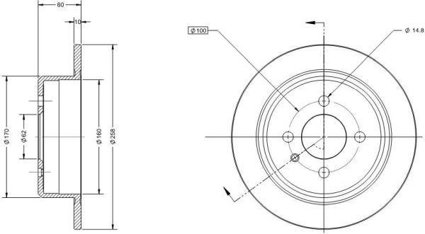 Remy RAD1781C Rear brake disc, non-ventilated RAD1781C