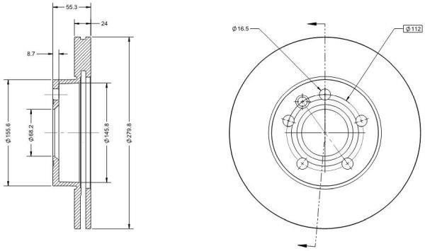 Remy RAD1199C Front brake disc ventilated RAD1199C