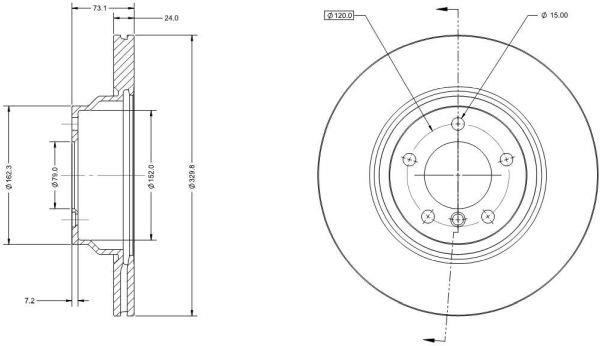 Remy RAD1427C Front brake disc ventilated RAD1427C