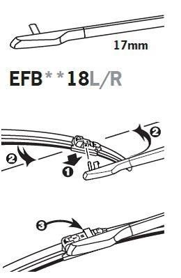 Frameless wiper blade Trico ExactFit Flat 600 mm (24&quot;) Trico EFB6018L