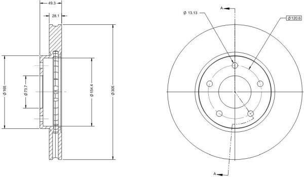 Remy RAD2171C Front brake disc ventilated RAD2171C