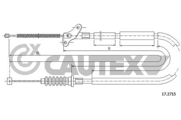 Cautex 761582 Cable Pull, parking brake 761582
