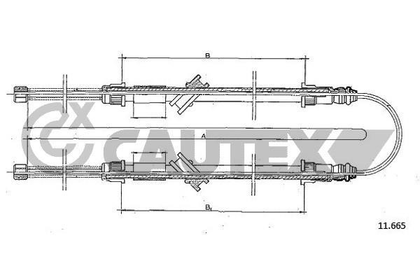 Cautex 762366 Cable Pull, parking brake 762366